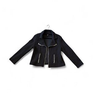 Alfani Textured Moto Jacket w/Collar - Black (Petite - Large)